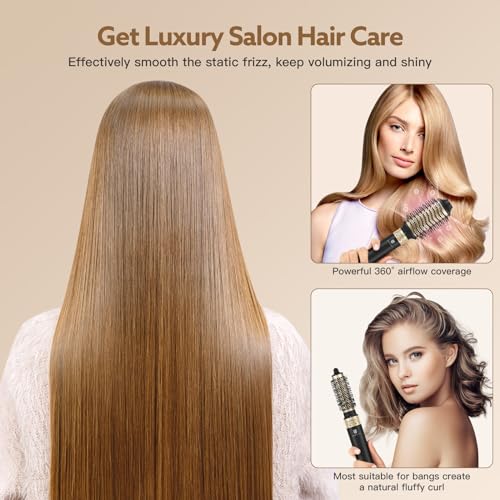 5 in 1 Hair Dryer Brush with Ionic Fast Drying and Curling Iron G744