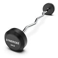 Synergee Fixed Easy Curl Bar Pre Weighted Curved Steel Bar with Rubber Weights - Fixed Weight