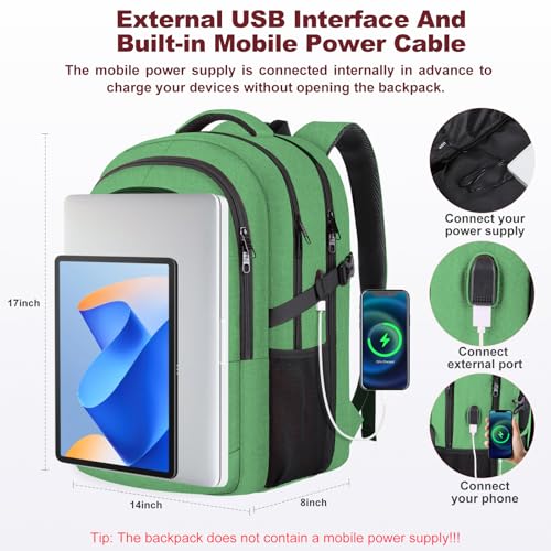 17.3 inch Anti Theft Laptop Backpack with USB Charging Port, Waterproof, Blue L951472