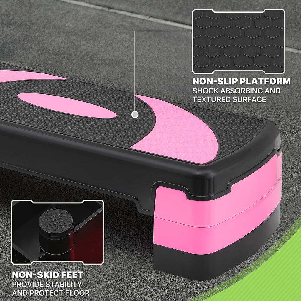 31-Inch Adjustable Workout Step Platform with Risers for Cardio and Strength Training V54186