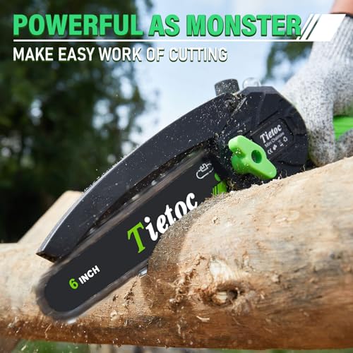 Mini Chainsaw 6 Inch Cordless with 2 Batteries for Wood Cutting N733727