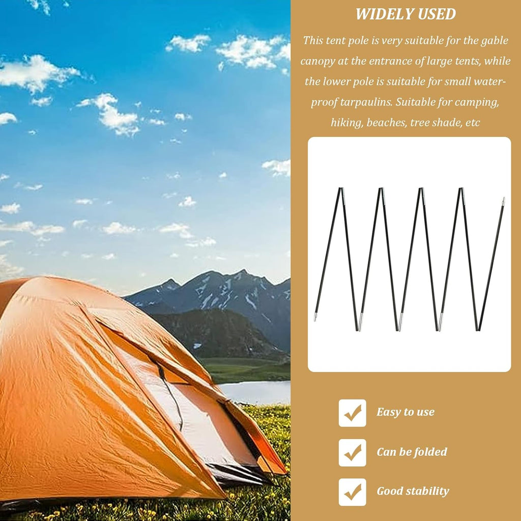 Tent Poles Replacement 8mm 12.8ft Adjustable Fiberglass for Camping N8553