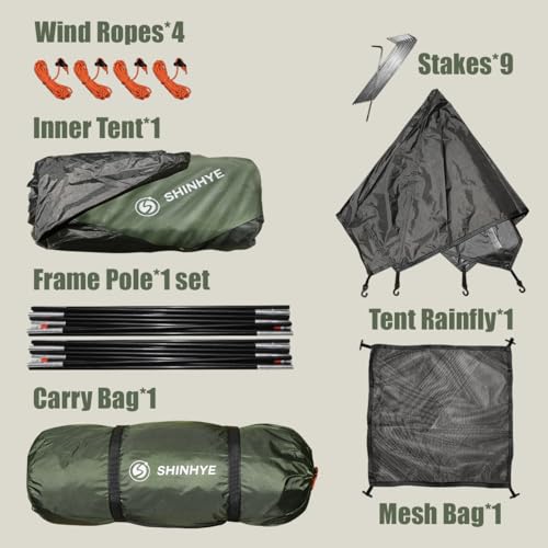 Ultralight 1-2 Person Backpacking Tent, Waterproof Easy Setup V36478