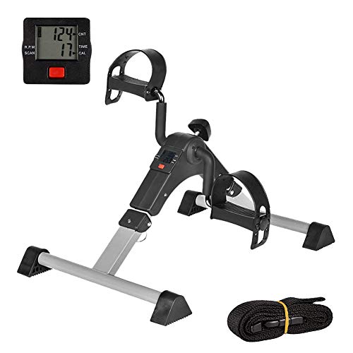 IPKIG Under Desk Bike Pedal Exerciser for Arm/Leg Fitness Folding Mini Exercise Bike Portable Home Desk Cycle