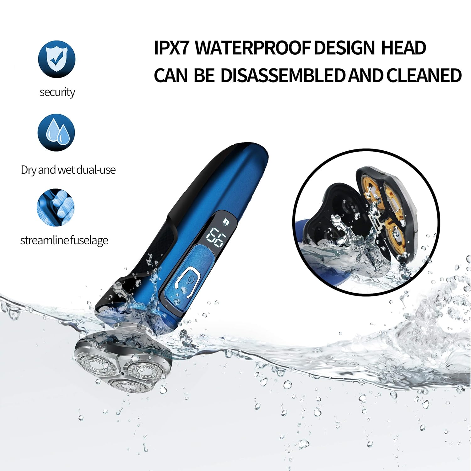 Men's Electric Shaver Kit with Nose Trimmer, Beard Trimmer, and Facial Brush J745582