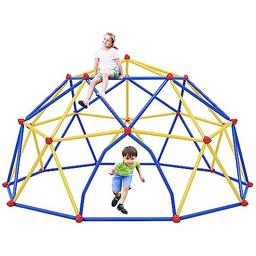 Merax 10FT Dome Climber, Outdoor Playground Climbing Dome Jungle Gym for Kids 3-10 Supporting 1000lbs, Easy Assembly Geometric Dome