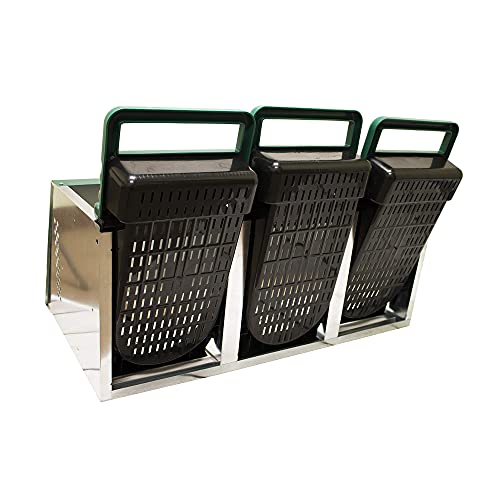 3 Compartment Roll Out Nesting Box for Chickens with Lid and Perch V75738