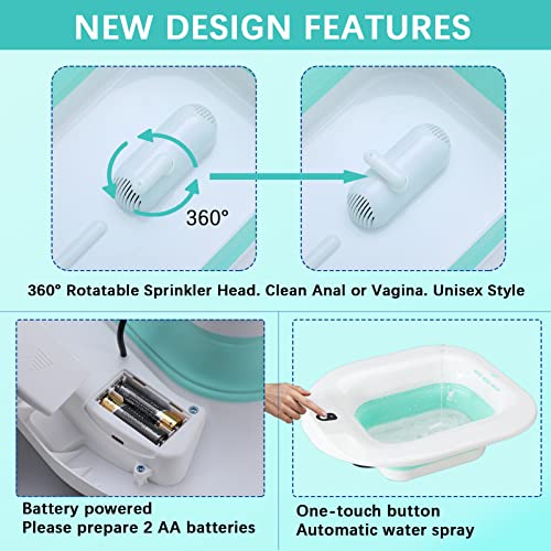 Electric Sitz Bath for Toilet Seat, Portable Water Spray Style, Blue N14890