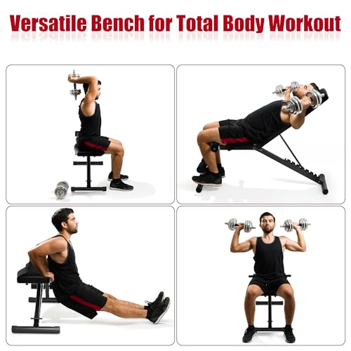 Adjustable Weight Bench for Home Gym, 700 LB Capacity, Incline/Decline Strength Training E5024