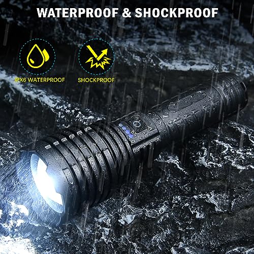 Rechargeable LED Flashlight, Waterproof Tactical Zoomable, for Camping B7045