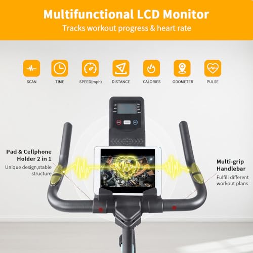Stationary Exercise Bike for Home Cardio Training with LCD Monitor Z342898