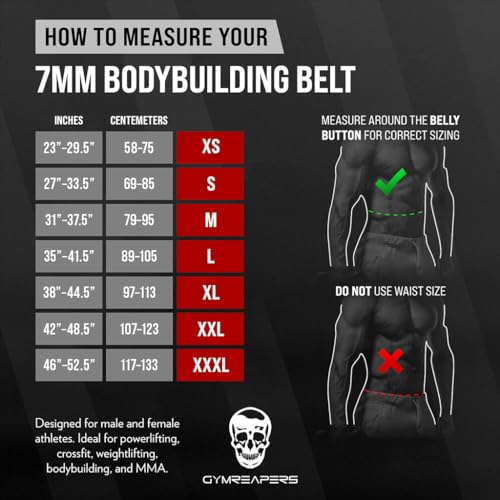 7MM Leather Weight Lifting Belt with Adjustable Buckle for Lower Back Support A9218