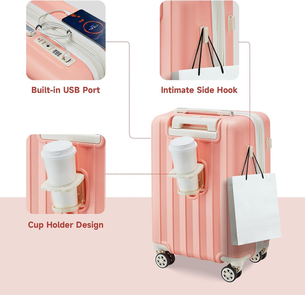 Luggage Set 4 Piece Expandable Hardside with Spinner Wheels TSA Lock O7180