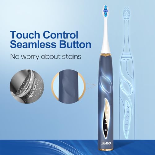 Rechargeable Electric Toothbrush for Adults with 8 Brush Heads and 5 Modes D33384