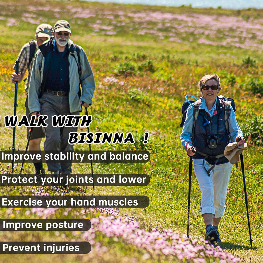 Carbon Fiber Trekking Poles Collapsible Hiking Walking Sticks Quick Lock E157291