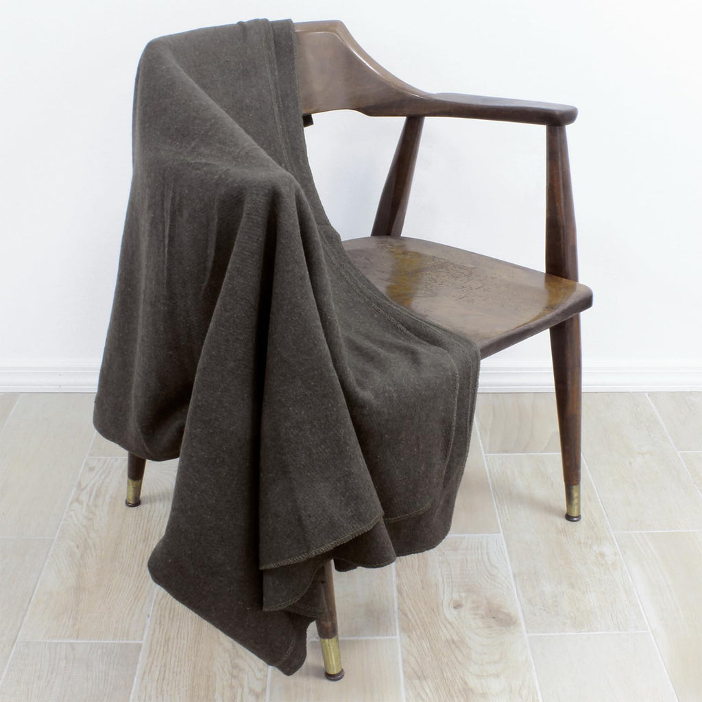 Grey Warm Wool Fire Retardant Blanket, 62" x 80" R6553