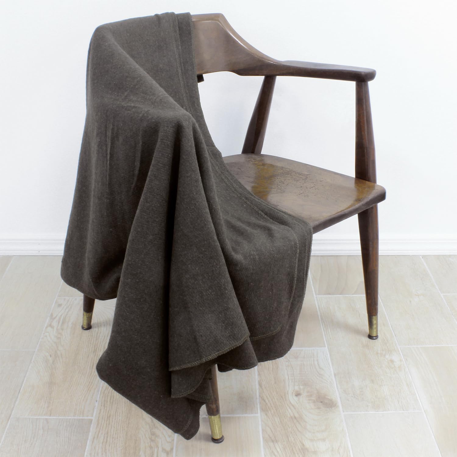 Grey Warm Wool Fire Retardant Blanket, 62" x 80" R6553