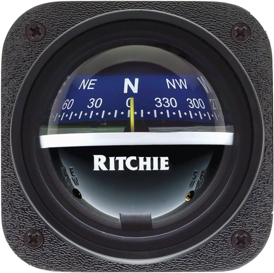 RITCHIE COMPASS V-537B Explorer Compass - Bulkhead Mount - Blue Dial
