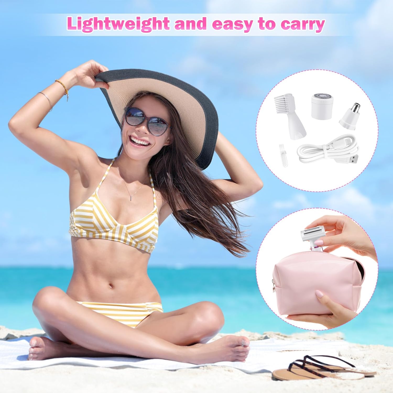 4 in 1 Electric Shaver and Trimmer for Women Facial Body Hair Removal S680881