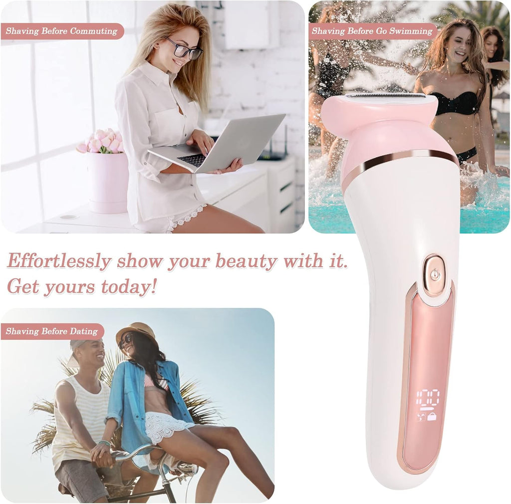 2-in-1 Rechargeable Lady Shaver for Legs, Arms, Face Hair Removal J6977