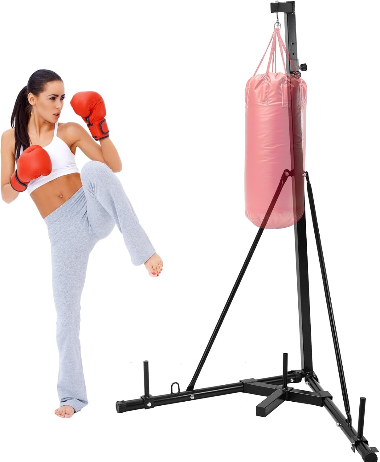 Heavy Duty Adjustable Punching Bag Stand for Home Gym S99667