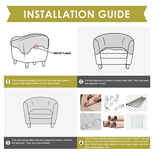 Club Chair Slipcover for Armchairs Stretch Removable Cover, White Geometric Q144350
