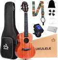 Ukulele for Beginners Kit,Solid Mahogany 23 Inch Concert Ukelele Starter Bundle Kit with Free Gig Bag Strap,Professional Acoustic Ukelele Four String Wooden Hawaiian Uke for Kids.Ukulele Lessons