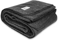 Thermal Emergency Wool Blanket, 76" x 96" Oversized Twin for Cold Weather Outdoor Camping, Car Travel - Hypoallergenic, Fire, Odor, and Shrink-Resistant - 80% Wool Blend