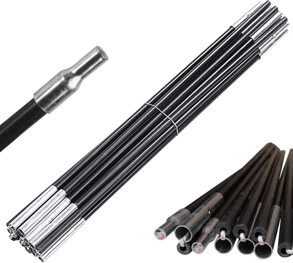Tent Poles Replacement 8mm 12.8ft Adjustable Fiberglass for Camping N8553