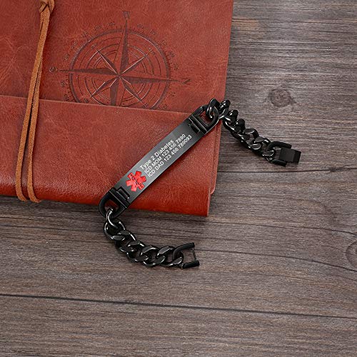 Medical Alert Bracelets for Men and Women Stainless Steel S12111