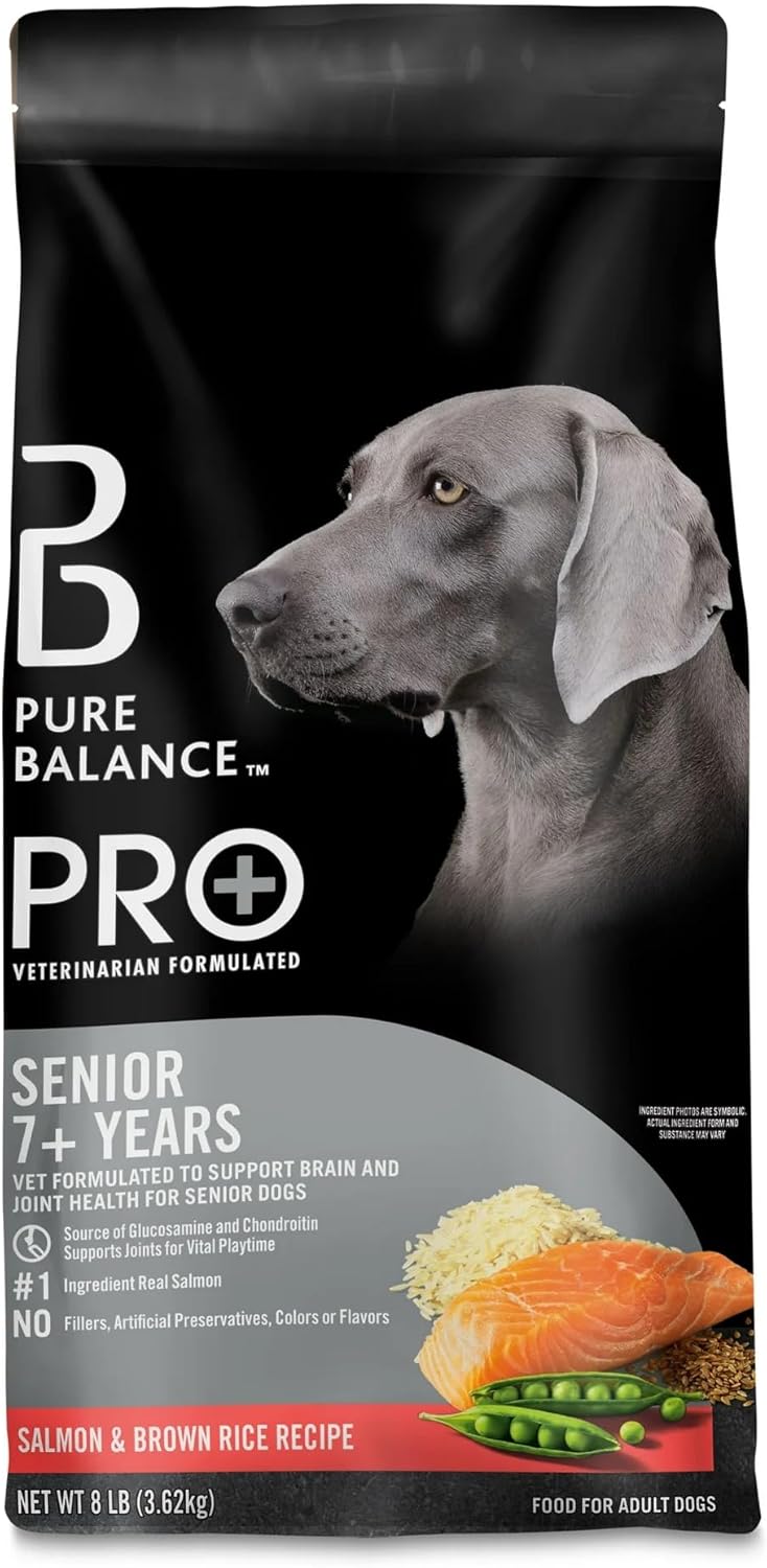Pure Balance Pro+ Senior Salmon & Brown Rice Recipe Dry Dog Food, for All Breeds 8 lbs