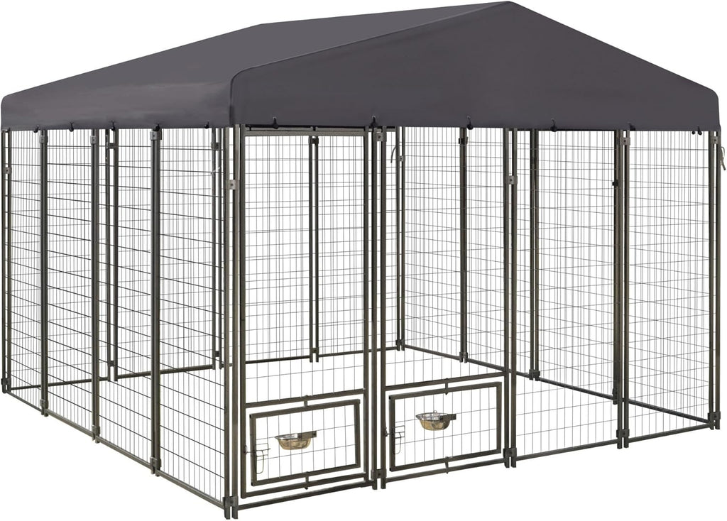 Dog Kennel Outdoor 10 x 10 with Roof and Lockable Door Y864094