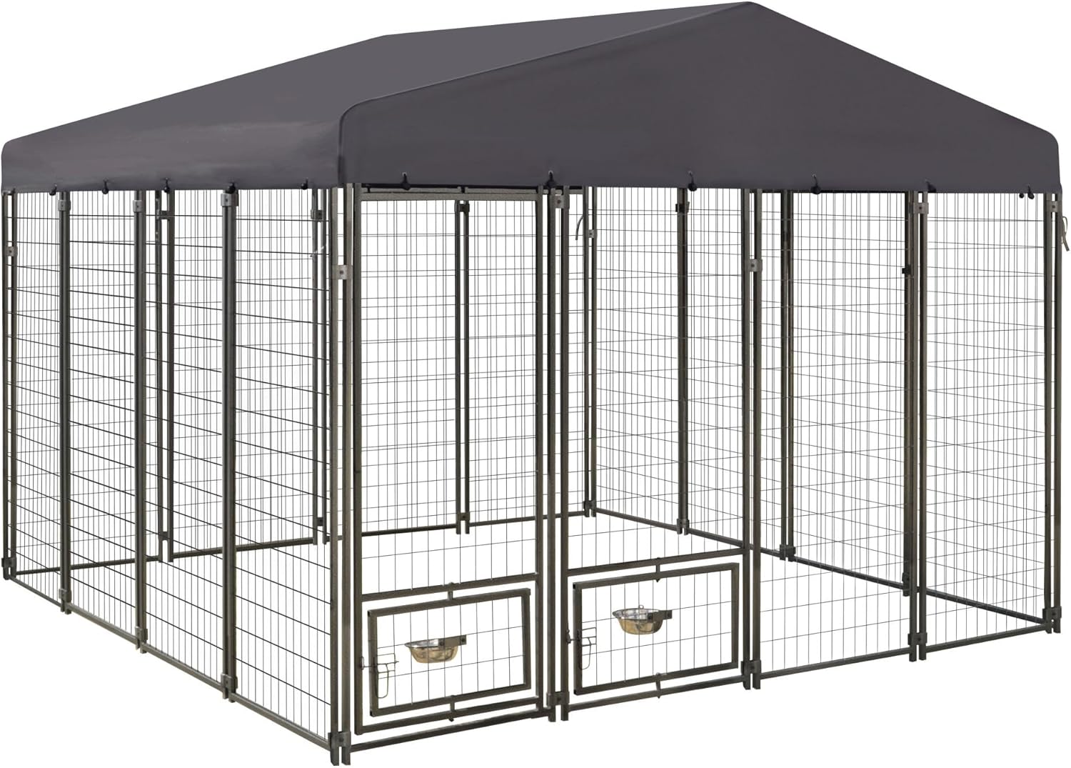 Dog Kennel Outdoor 10 x 10 with Roof and Lockable Door Y864094