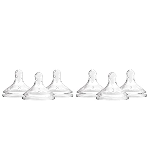 Baby Bottle Silicone Nipples, Medium-Fast Flow, 6 Pack H656331