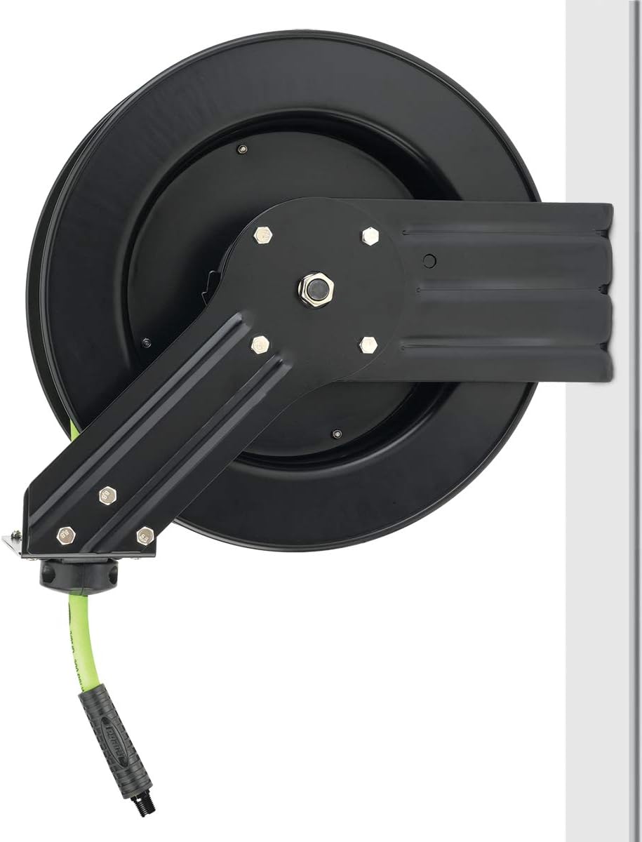 Open Face Retractable Air Hose Reel, 3/8 in. x 50 ft., Heavy Duty V12033