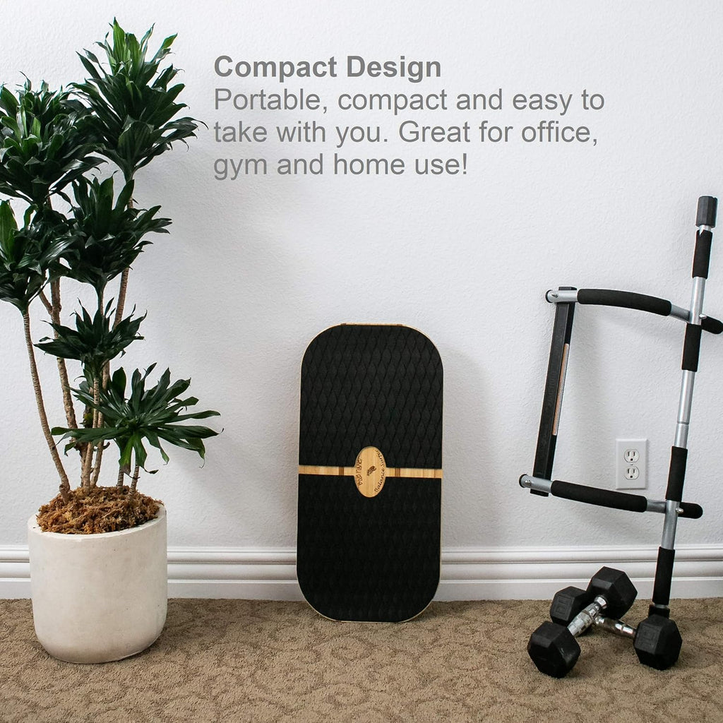 Bamboo Balance Board for Office, Standing Desks, Yoga, Exercise with 3 EVA Foam Modules H834563