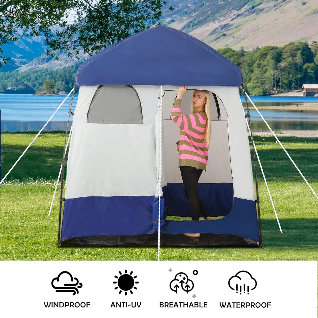 Oversize Portable Camping Shower Tent with Floor and Changing Room J8060