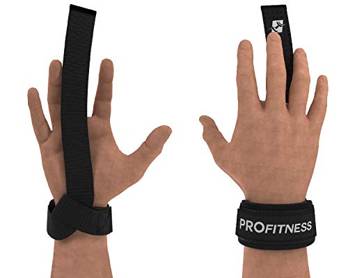 ProFitness Weight Lifting Straps: Heavy Duty Strap Improves Grip for Weightlifting, Powerlifting, Bodybuilding & Deadlift | Neoprene Padded Wrist Wraps Provides Support | for Men & Women