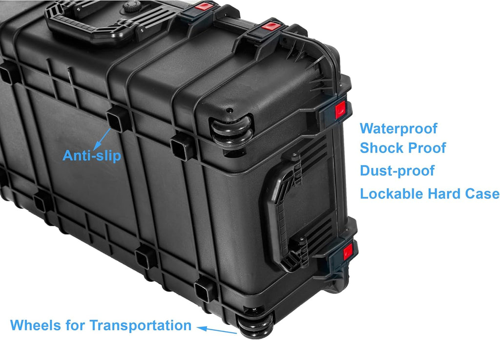 Waterproof Rolling Equipment Case with Foam, 35"x 20.5"x 12" R37170