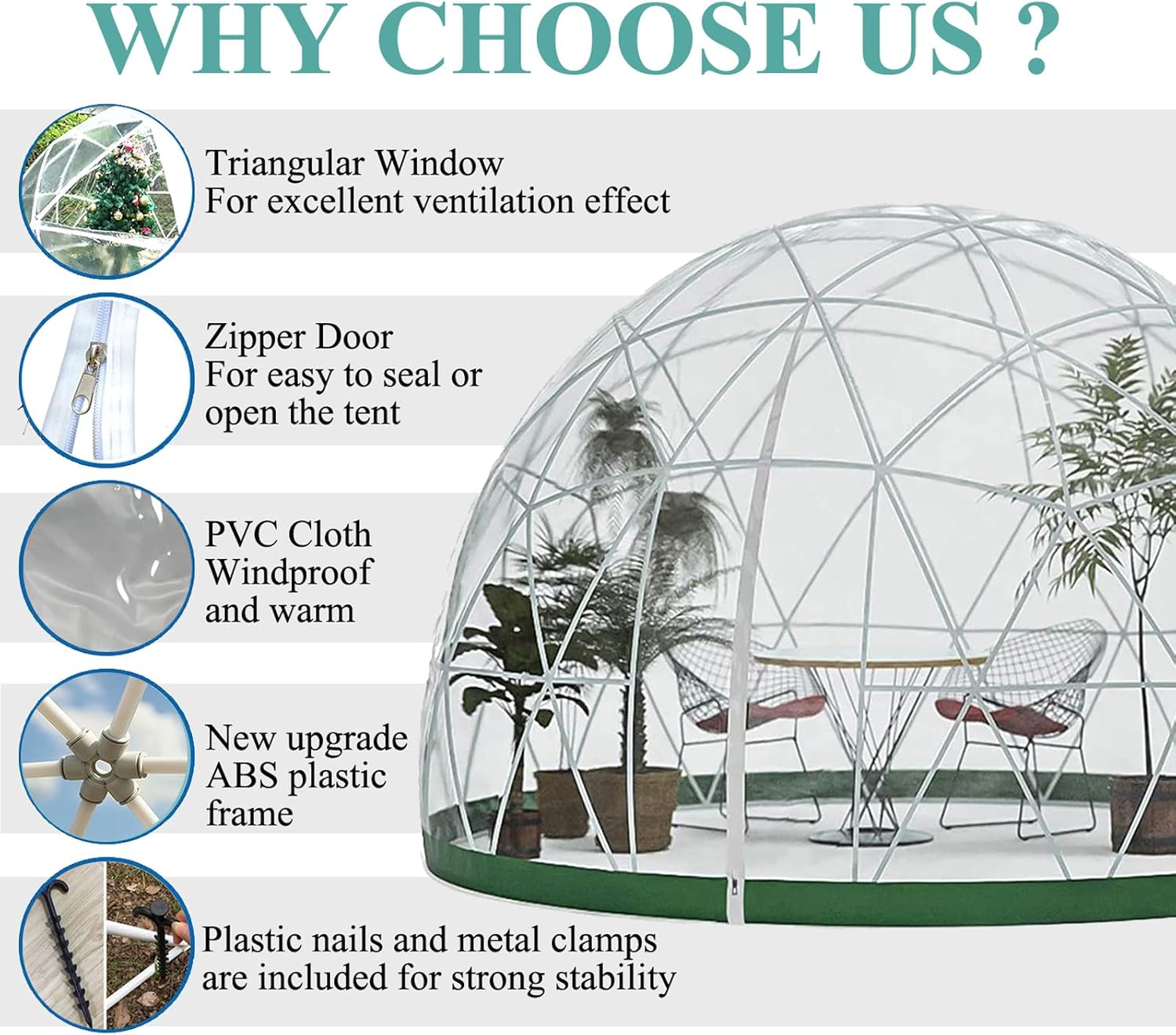 Clear Bubble Dome Tent for Outdoor Camping Patio R8782