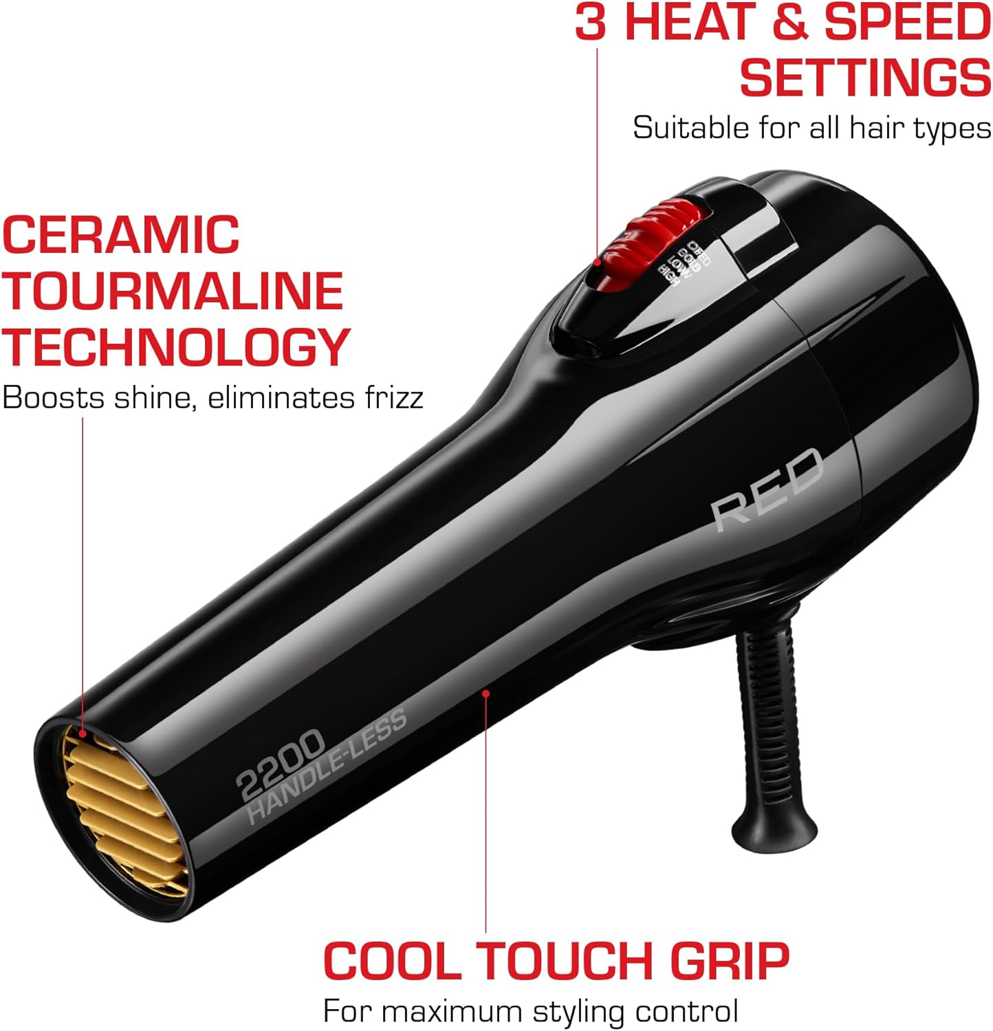 Ceramic Tourmaline Hair Dryer with Comb Attachment C5256