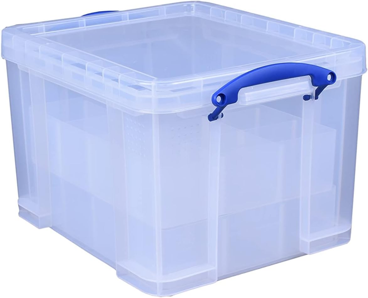 Storage Box 35 Litre Clear with 2 Dividers U335