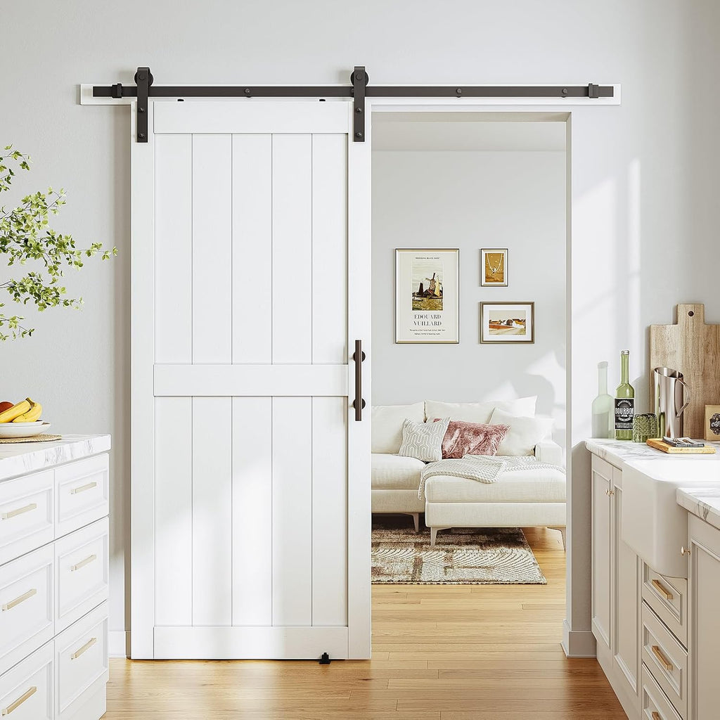 Sliding MDF Barn Door with Black Hardware Kit L782592