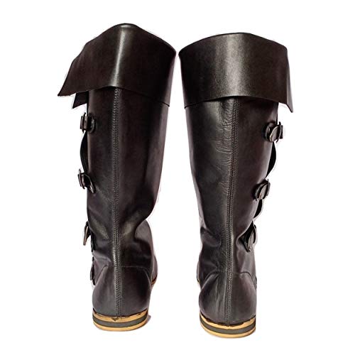 Medieval Leather Boots with 4 Buckles N718085