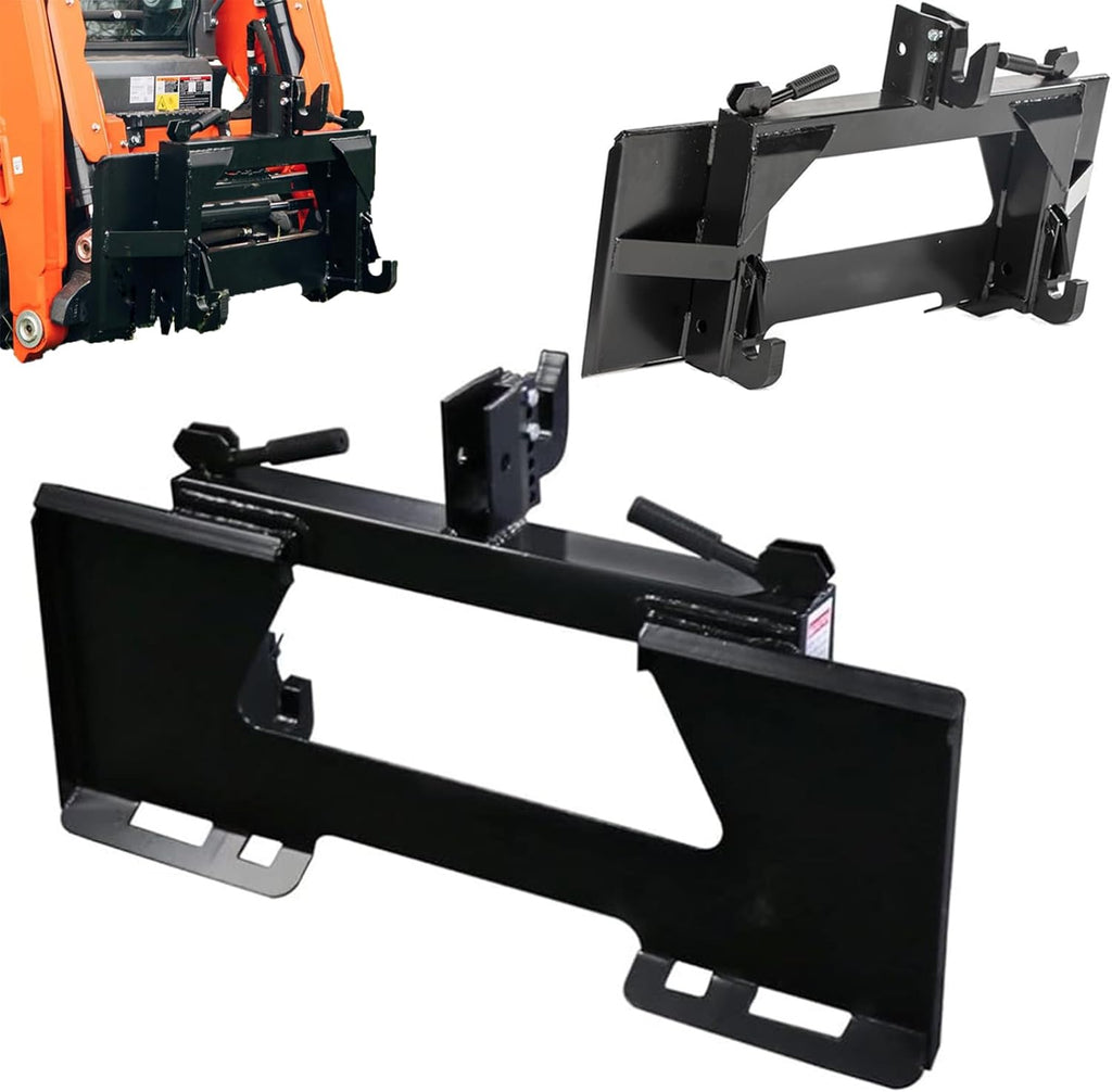 Front Loader Tractor Quick Hitch Adapter Cat 1 Conversion, Modified 3-Point Attachment for Category 1, Adapter to Convert Skid Steer Attachment Plate to 3 Point Quick Hitch