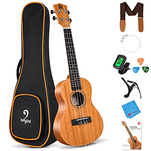 Vangoa Concert Ukulele Beginner Mahogany 23 Inch Adult Beginner Ukelele with Complete Kit Hawaiian Ukulele for Kids Acoustic Professional Ukelele 23'' Adult Beginner