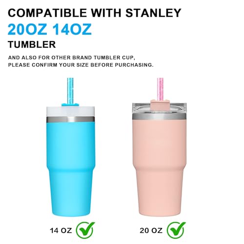 Replacement Straws for 20oz 14oz Tumbler, Reusable Clear Straws, BPA Free Dishwasher Safe S21678