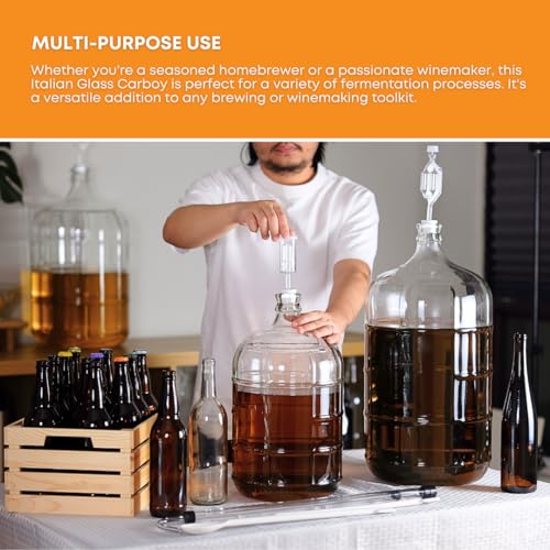 3 Gallon Glass Italian Carboy with 30 mm Cork Neck B287
