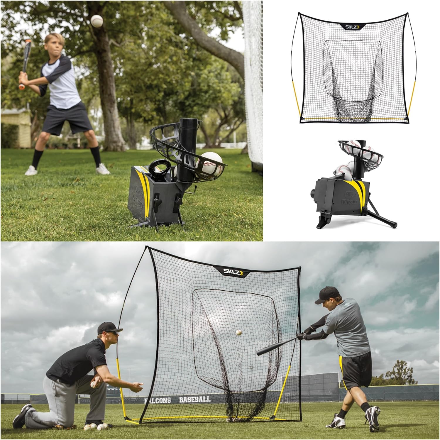 Soft Toss Pitching Machine with Vault Net Bundle I2502