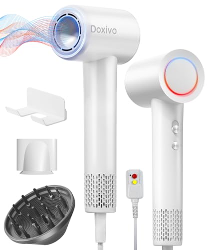 Professional Hair Dryer - 130000 RPM High Speed Brushless Motor Negative Ionic Blow Dryer for Fast Drying, Low Noise Thermo-Control Hairdryer with Magnetic Diffuser & Nozzle for Home Travel